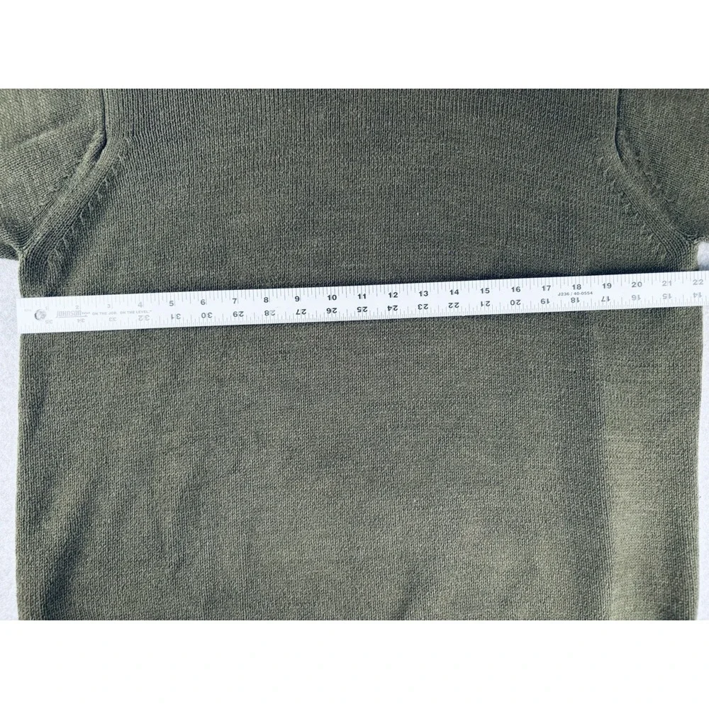 IZOD Men's Sweater Large Dark Green Pullover Knit Crewneck Casual Ribbed - Picture 9 of 10